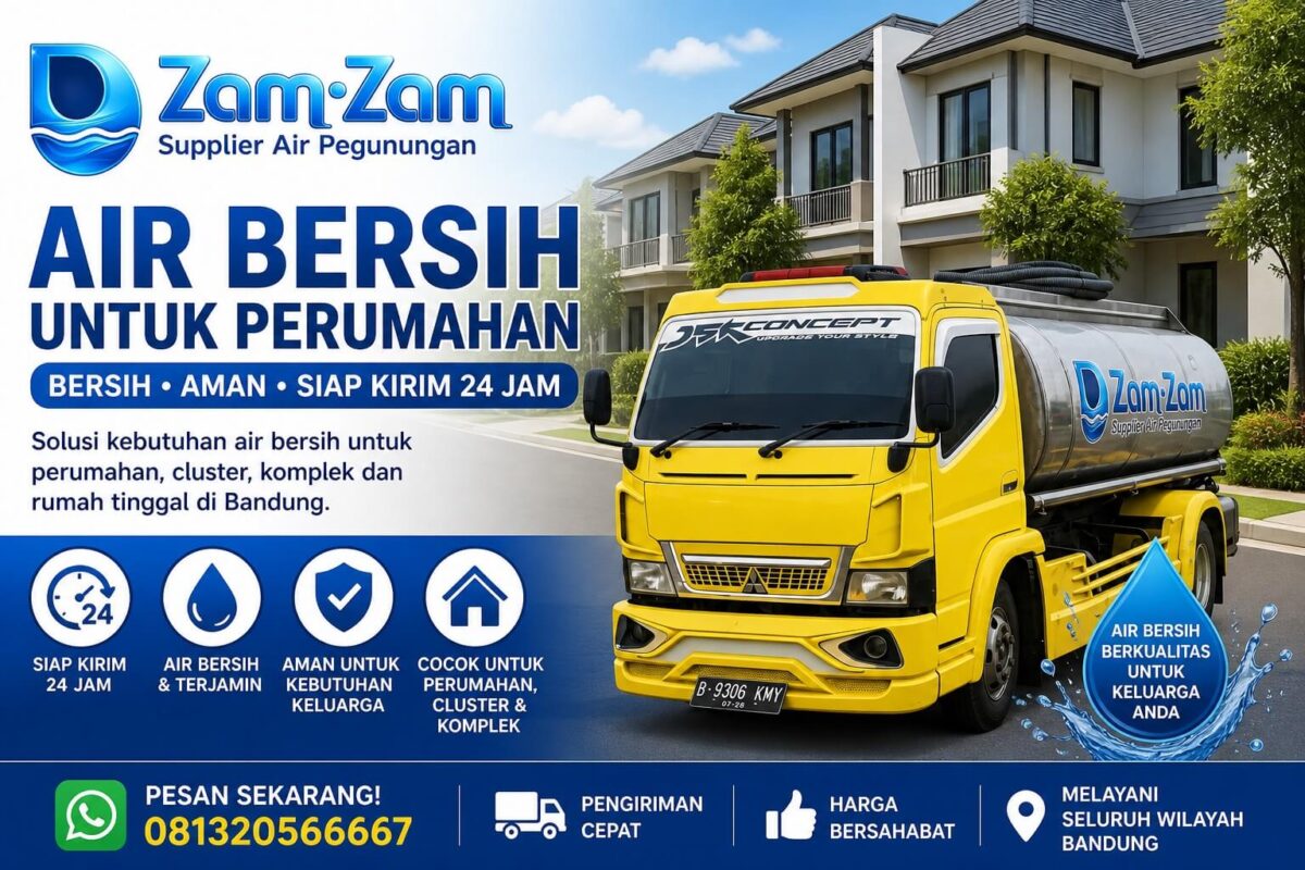 Air bersih untuk perumahan Bandung layanan supplier air tangki 24 jam murah dan cepat